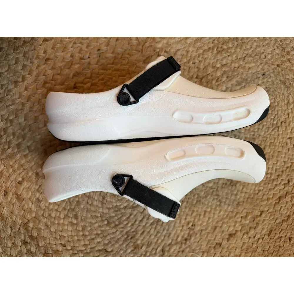 Crocs Bistro Pro LiteRide Work Clog White Adjustable Strap Anti-Slip Size Men 10